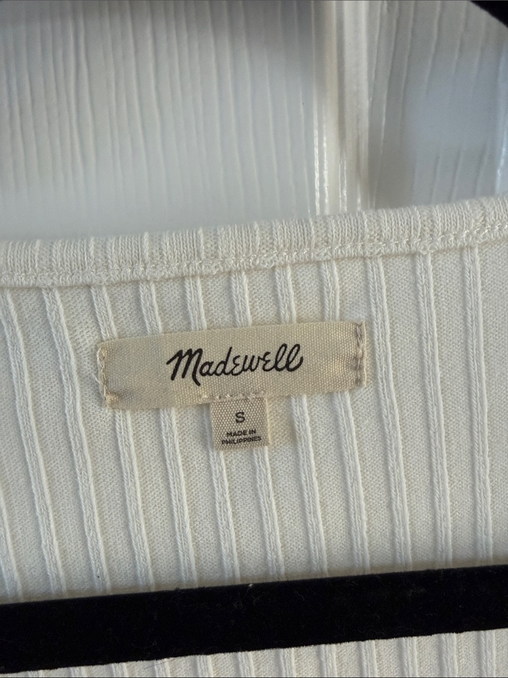 Madewell Ivory Ribbed Button-Front Tank - Picture 2 of 4